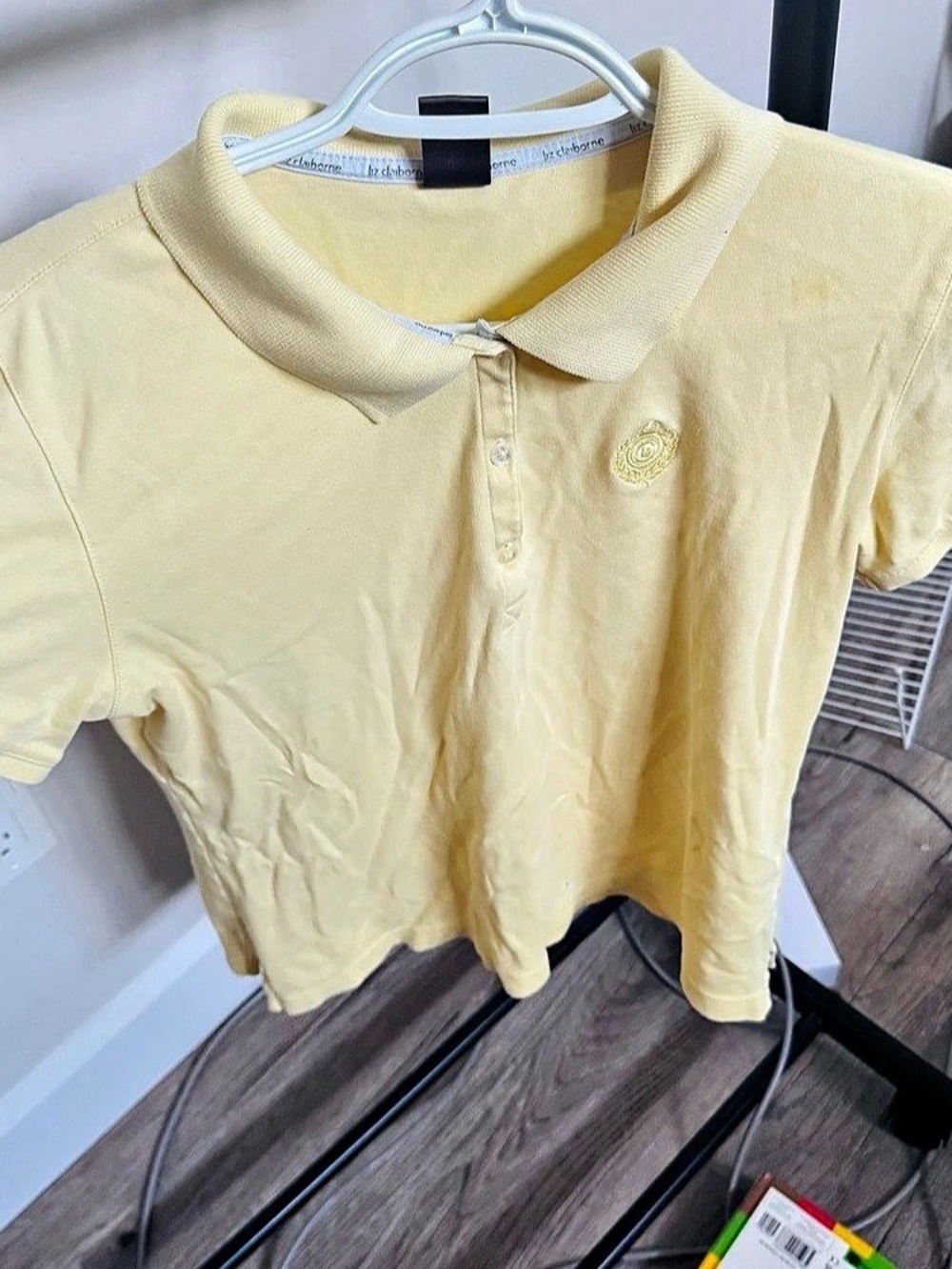 Liz Claiborne Short Sleeve Polo Shirt in Yellow